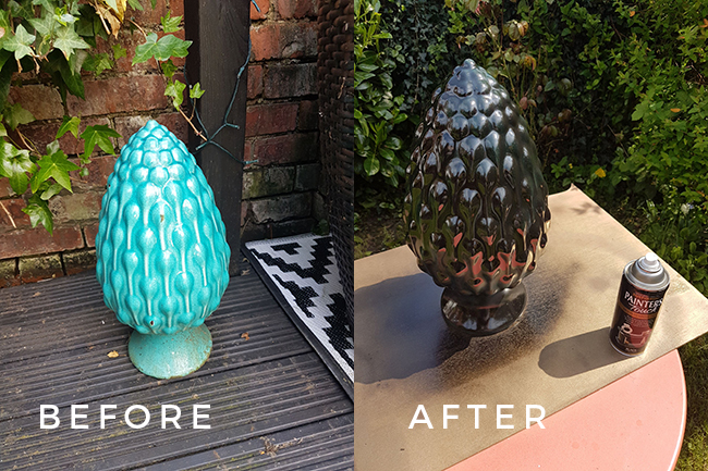 ceramic artichoke before and after