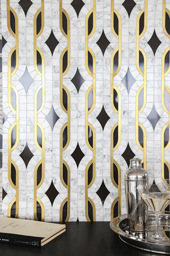 Mosaique Surface Atelier Dundass gold and marble tiles