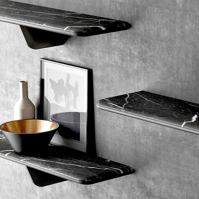 Urban Avenue marble shelves in black