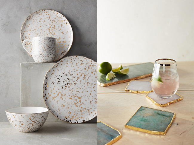 Mimira Dinner Set and Agate Stone collection from Anthropologie