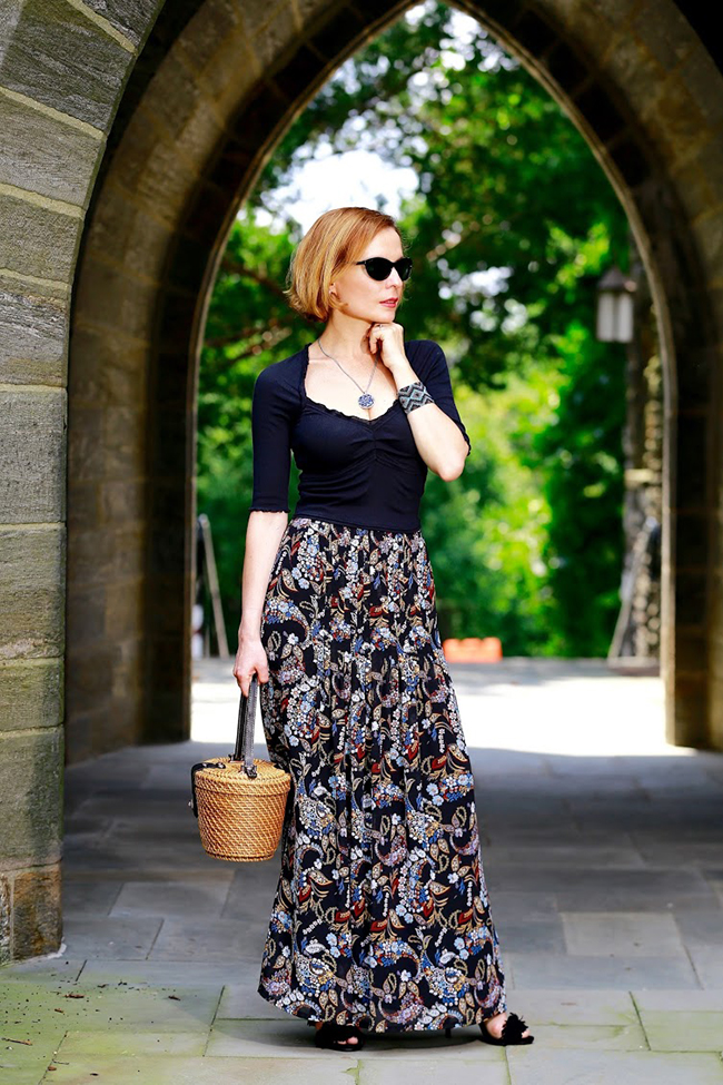 My Fab Forties basket bag and maxi skirt