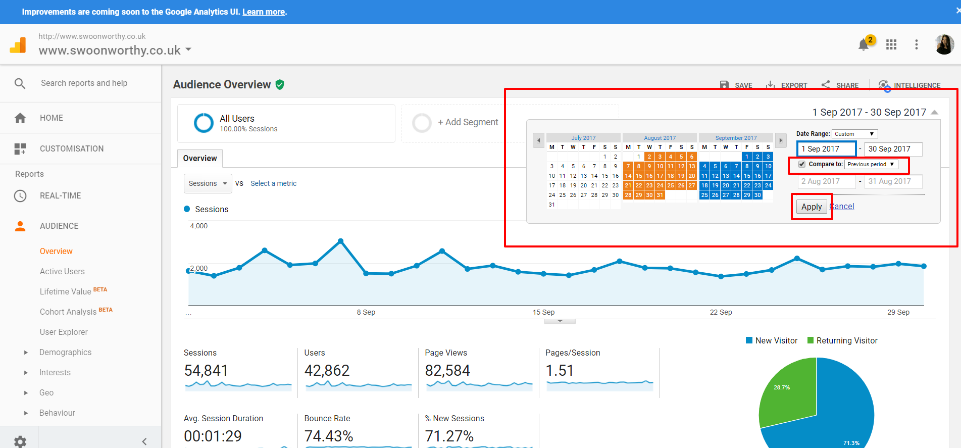 Audience Overview Analytics for bloggers 5