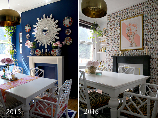 dining room colour before and after